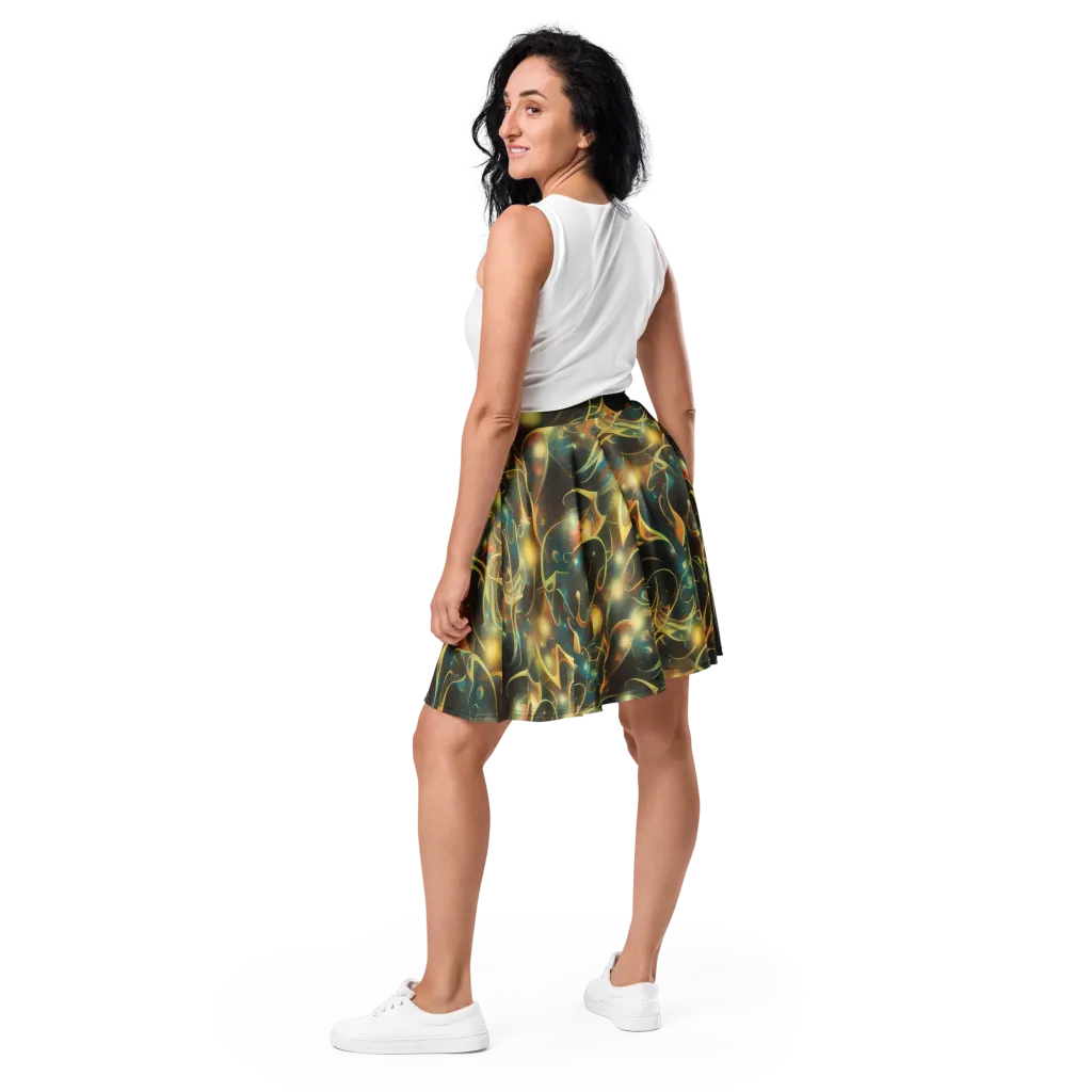Whispering Galaxies on Skater Skirt — Back