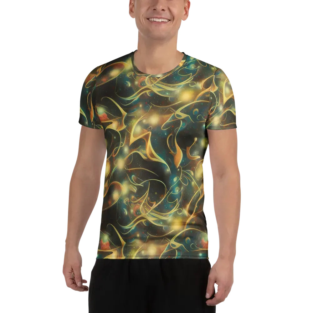 Whispering Galaxies on Men's Athletic T-Shirt — Front