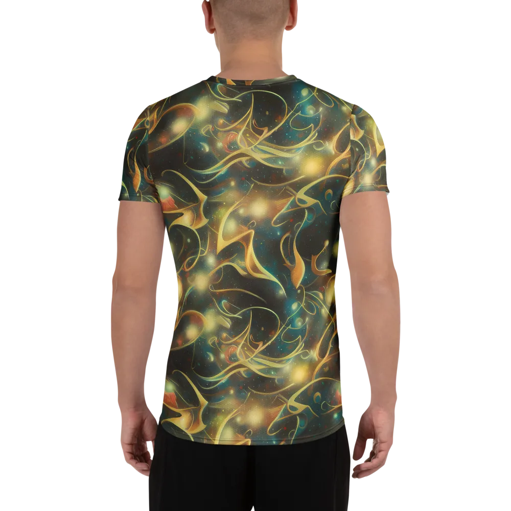 Whispering Galaxies on Men's Athletic T-Shirt — Back