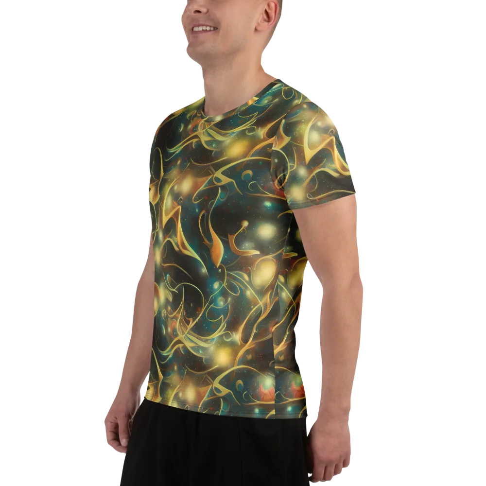 Whispering Galaxies on Men's Athletic T-Shirt — Left