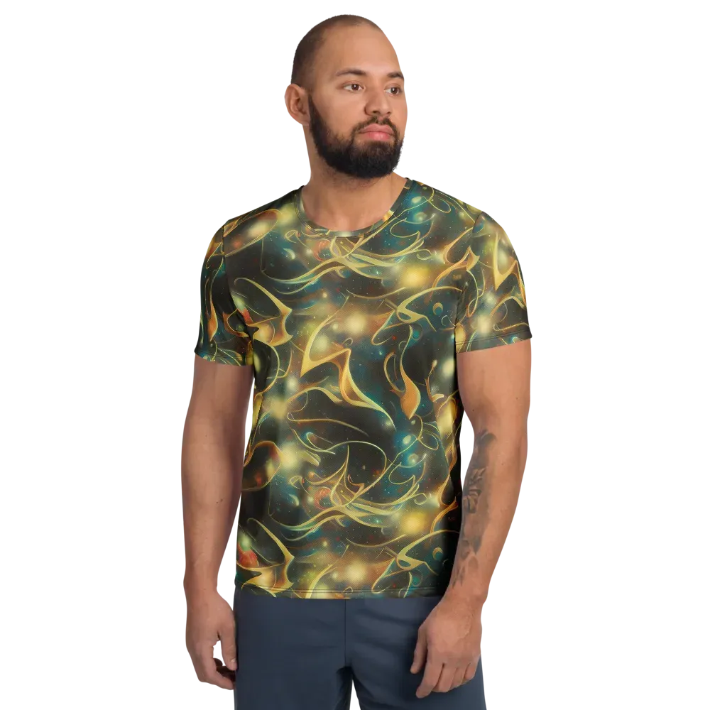 Whispering Galaxies on Men's Athletic T-Shirt — Front