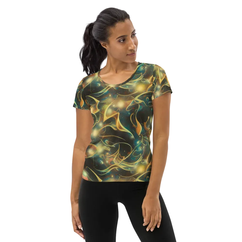 Whispering Galaxies on Women's Athletic T-Shirt — Front