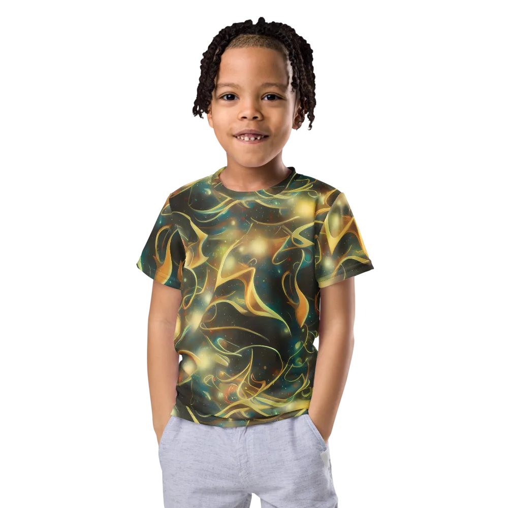 Whispering Galaxies on Kids Crew Neck T-Shirt — Front