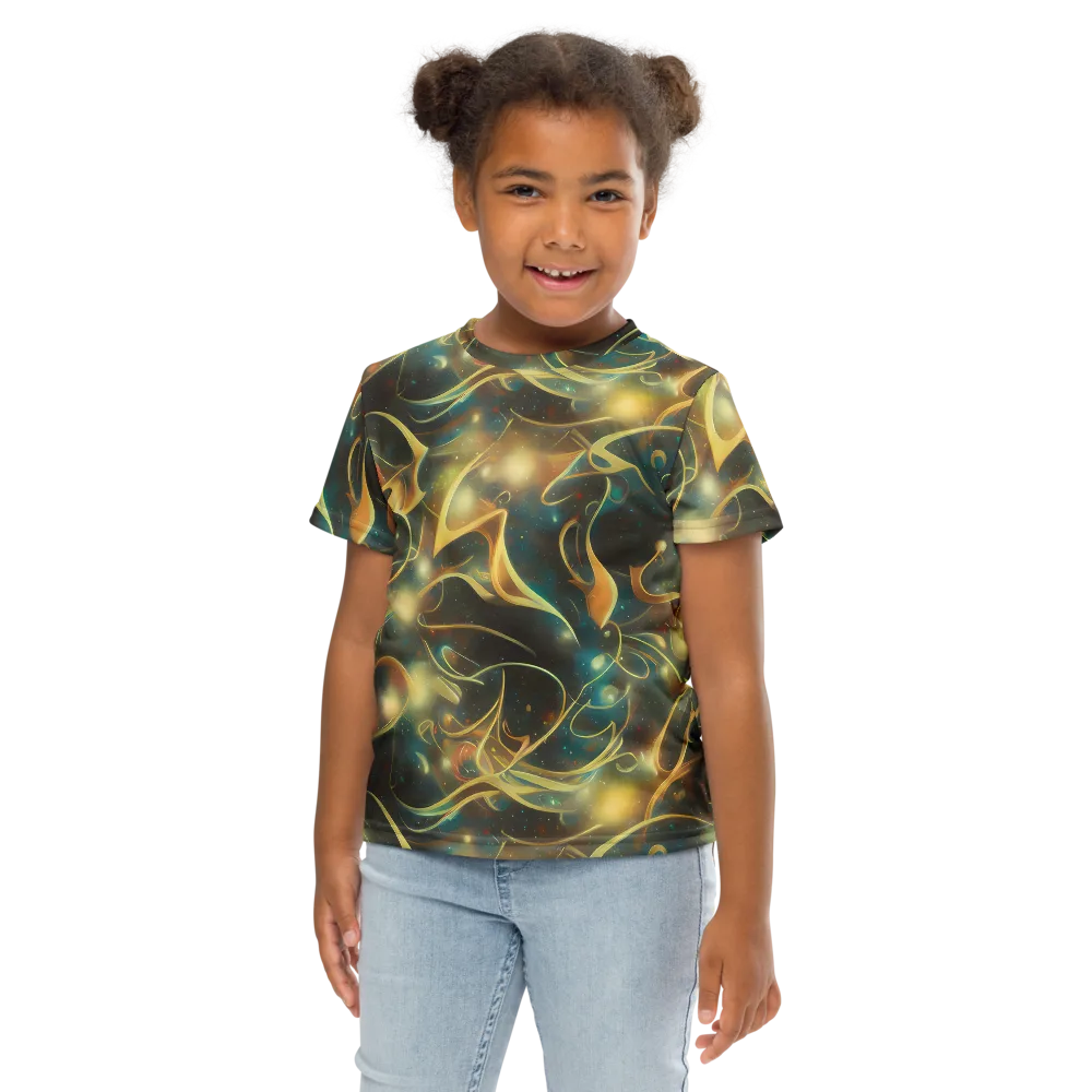 Whispering Galaxies on Kids Crew Neck T-Shirt — Front