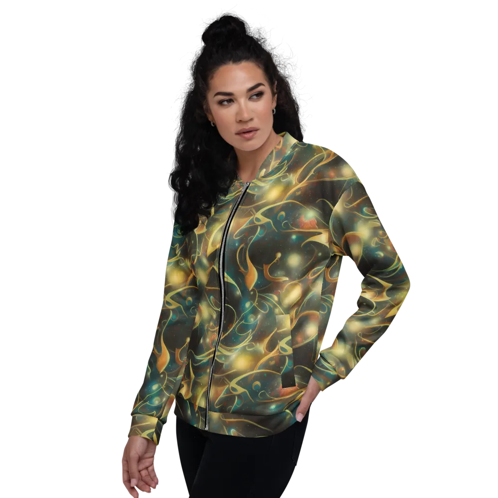 Whispering Galaxies on Bomber Jacket — Left