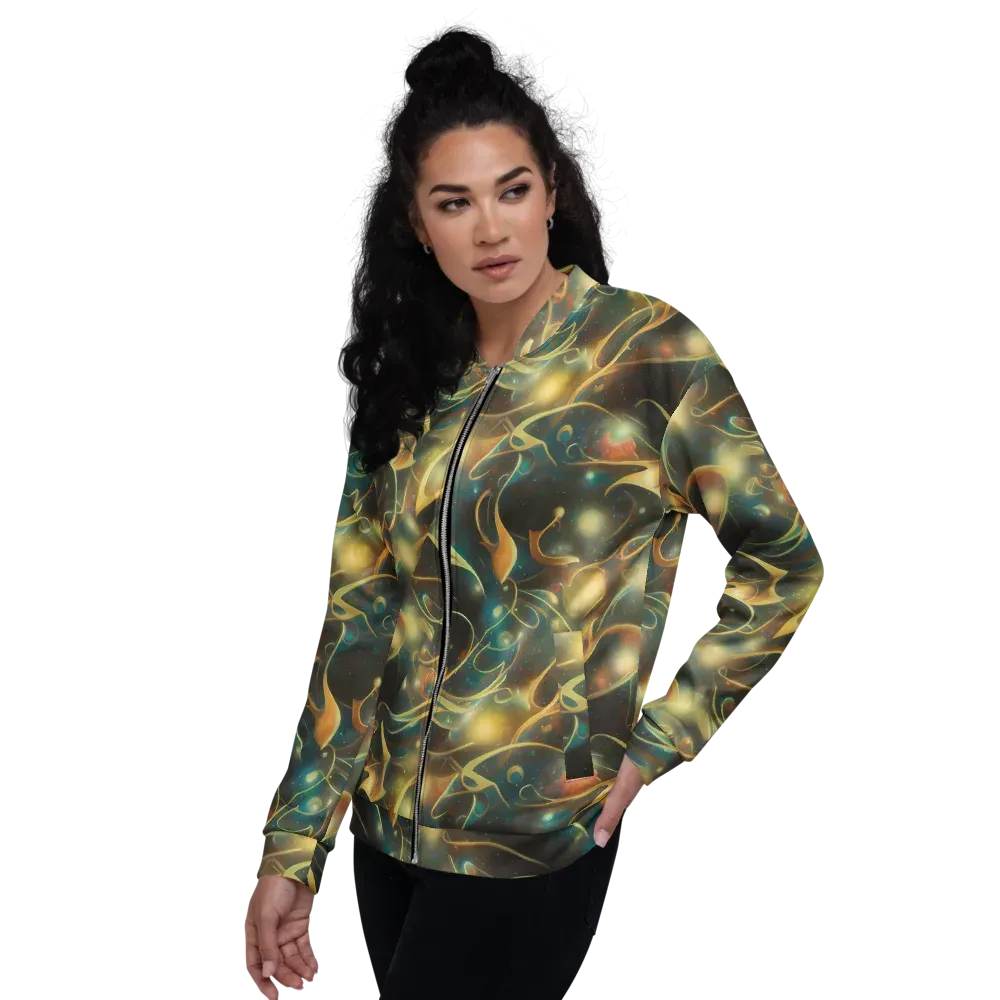Whispering Galaxies on Bomber Jacket — Left