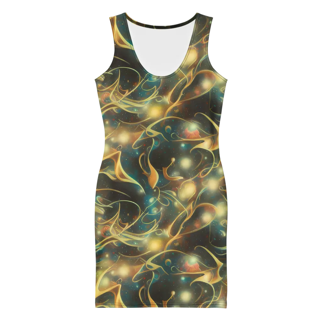 Whispering Galaxies on Bodycon Dress — Front