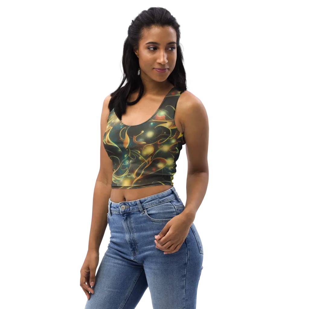 Whispering Galaxies on Crop Top — Left Front