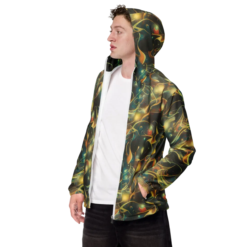 Whispering Galaxies on Men's Windbreaker — Left Front