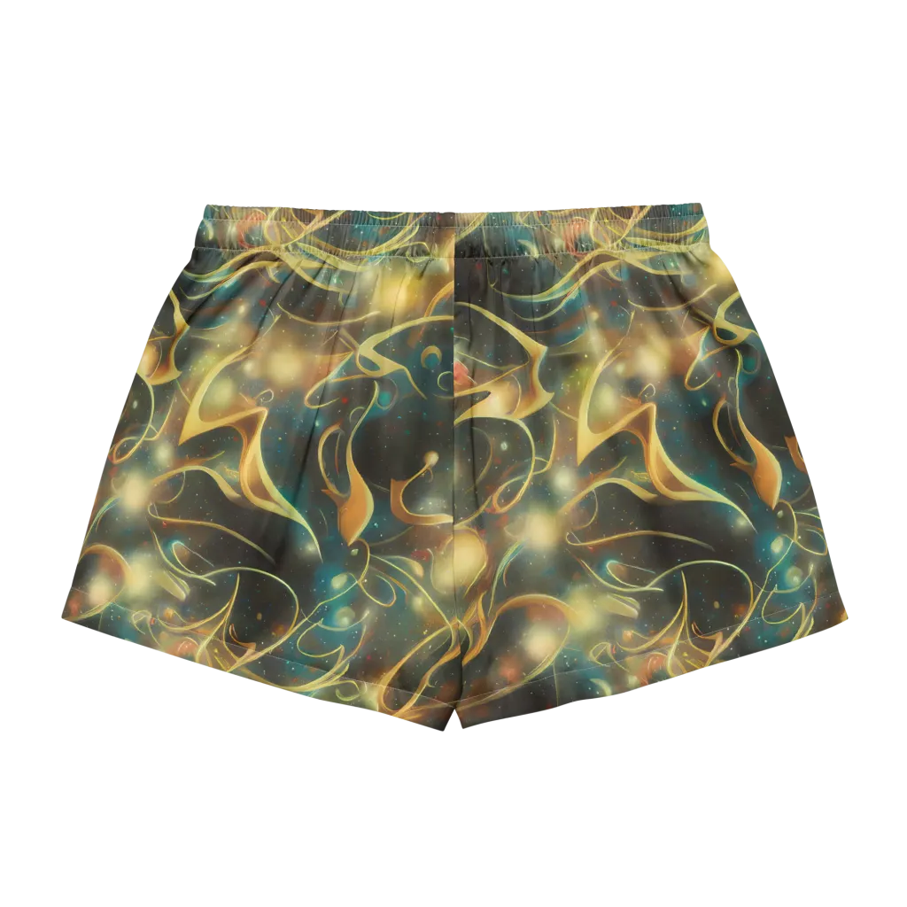 Whispering Galaxies on Women's Pajama Shorts — Back