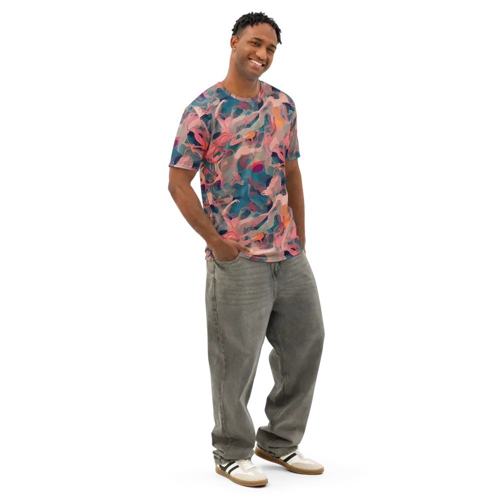 Chromatique Swirl on Men's Cotton Crew Neck T-Shirt — Right Front