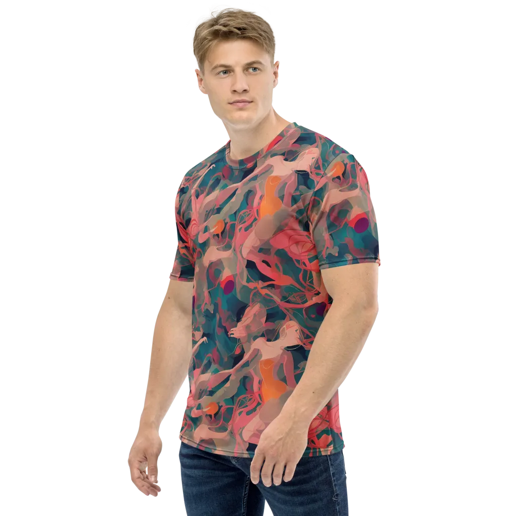 Chromatique Swirl on Men's Crew Neck T-Shirt — Left
