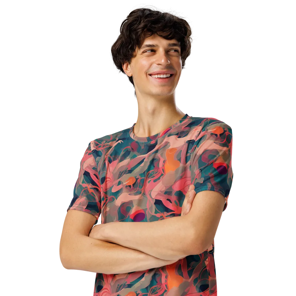 Chromatique Swirl on Men's Crew Neck T-Shirt — Left Front
