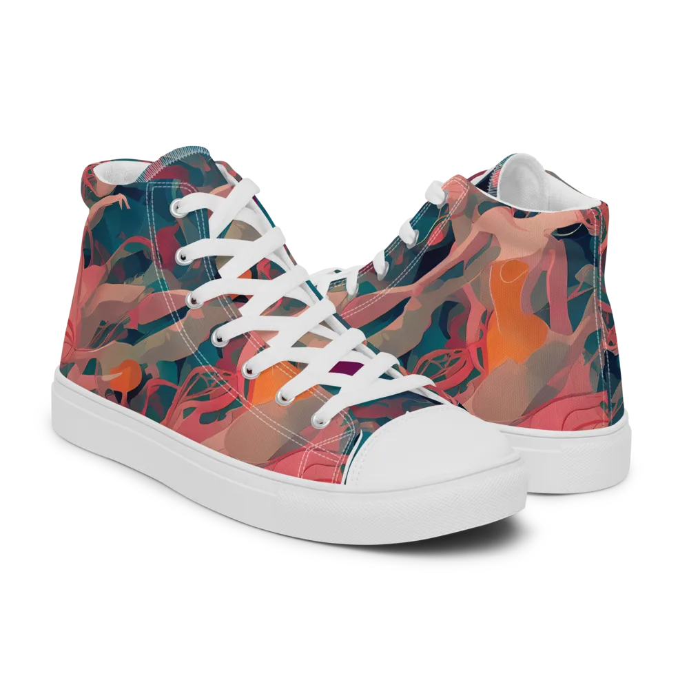 Chromatique Swirl on Men's High Top Canvas Shoes — Right