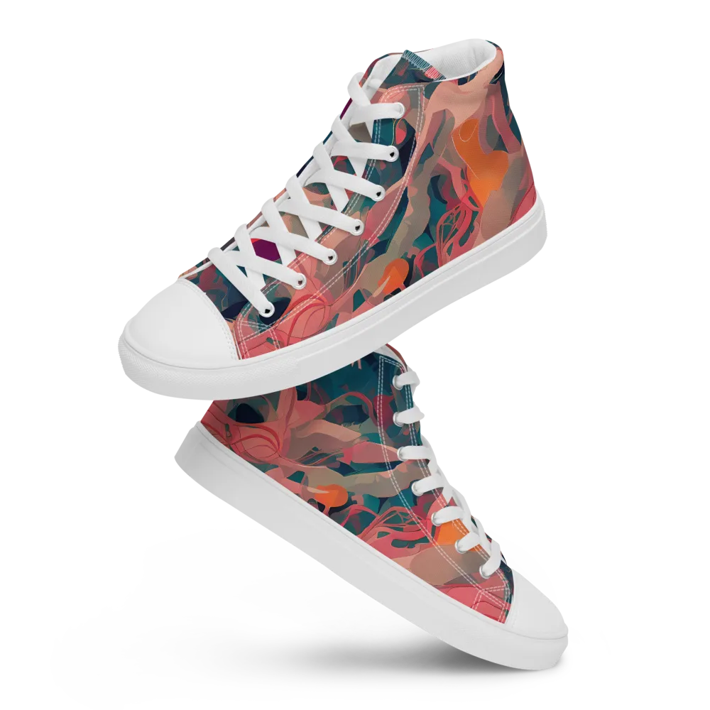 Chromatique Swirl on Men's High Top Canvas Shoes — Front