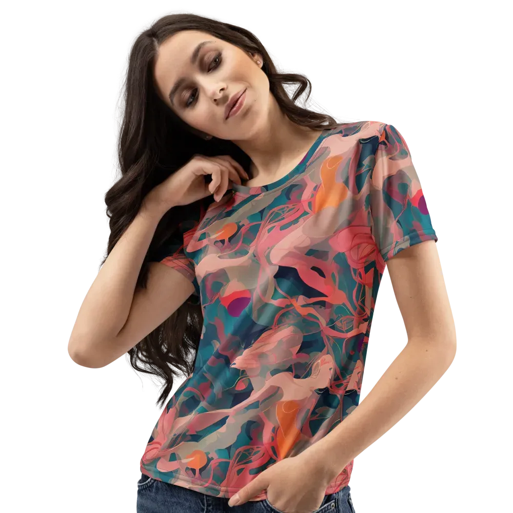 Chromatique Swirl on Women's Crew Neck T-Shirt — Left Front