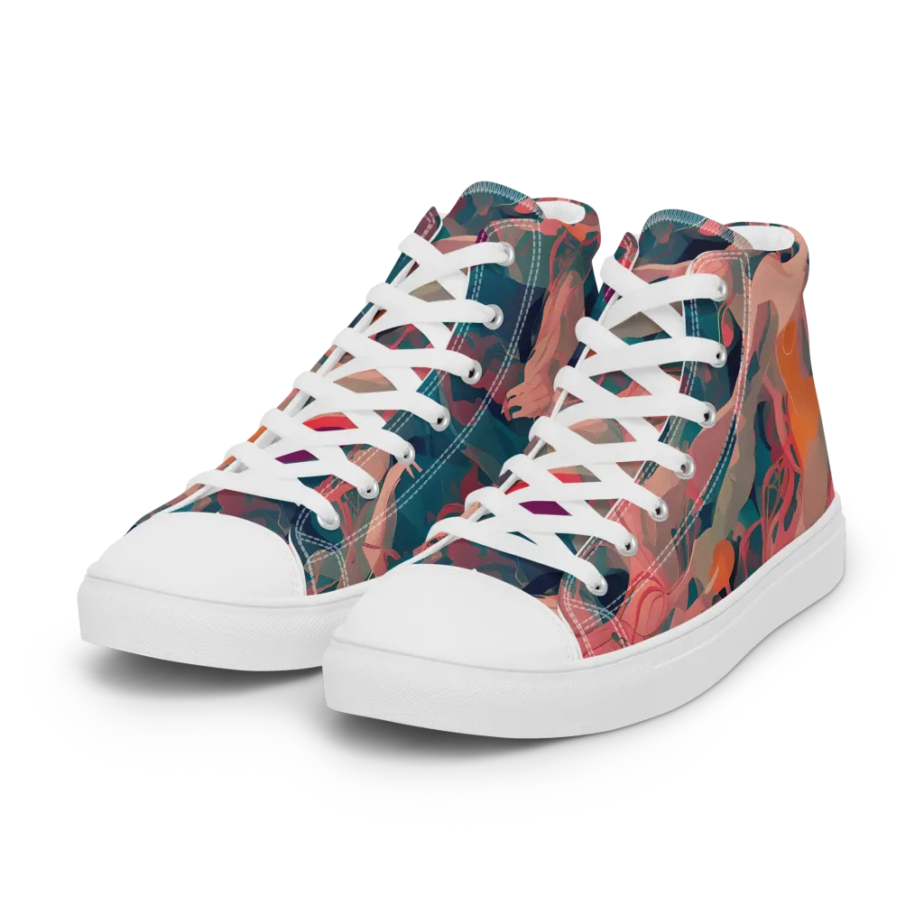 Chromatique Swirl on Women's High Top Canvas Shoes — Left Front