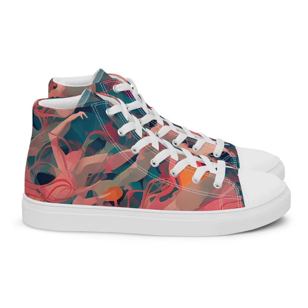 Chromatique Swirl on Women's High Top Canvas Shoes — Right