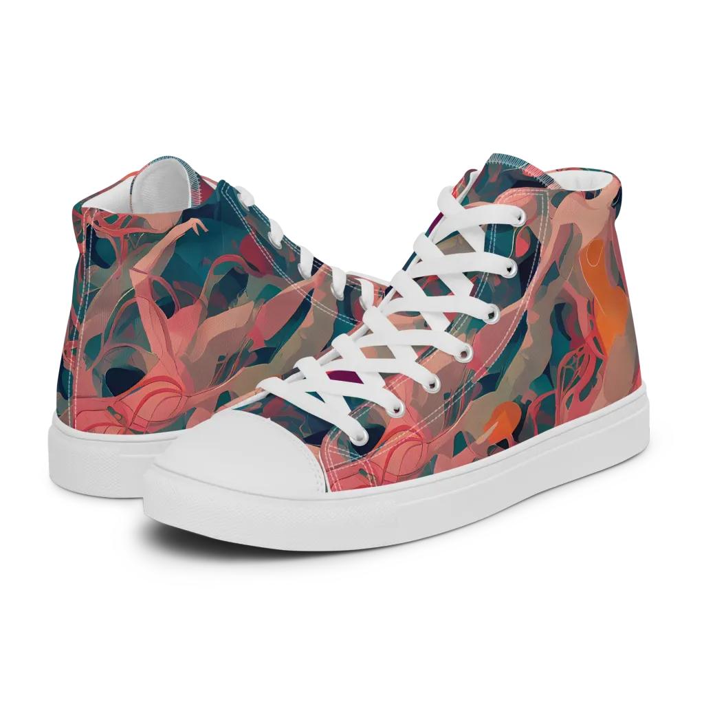 Chromatique Swirl on Women's High Top Canvas Shoes — Left