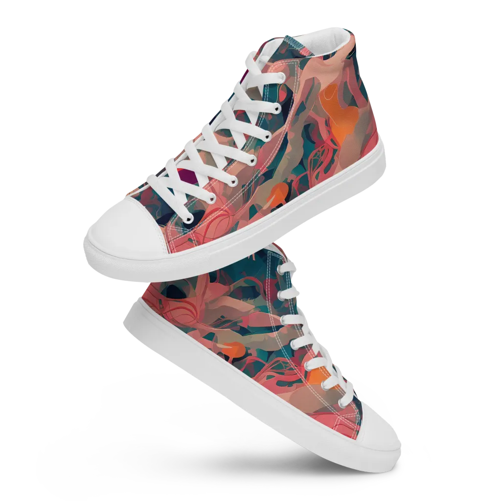 Chromatique Swirl on Women's High Top Canvas Shoes — Front