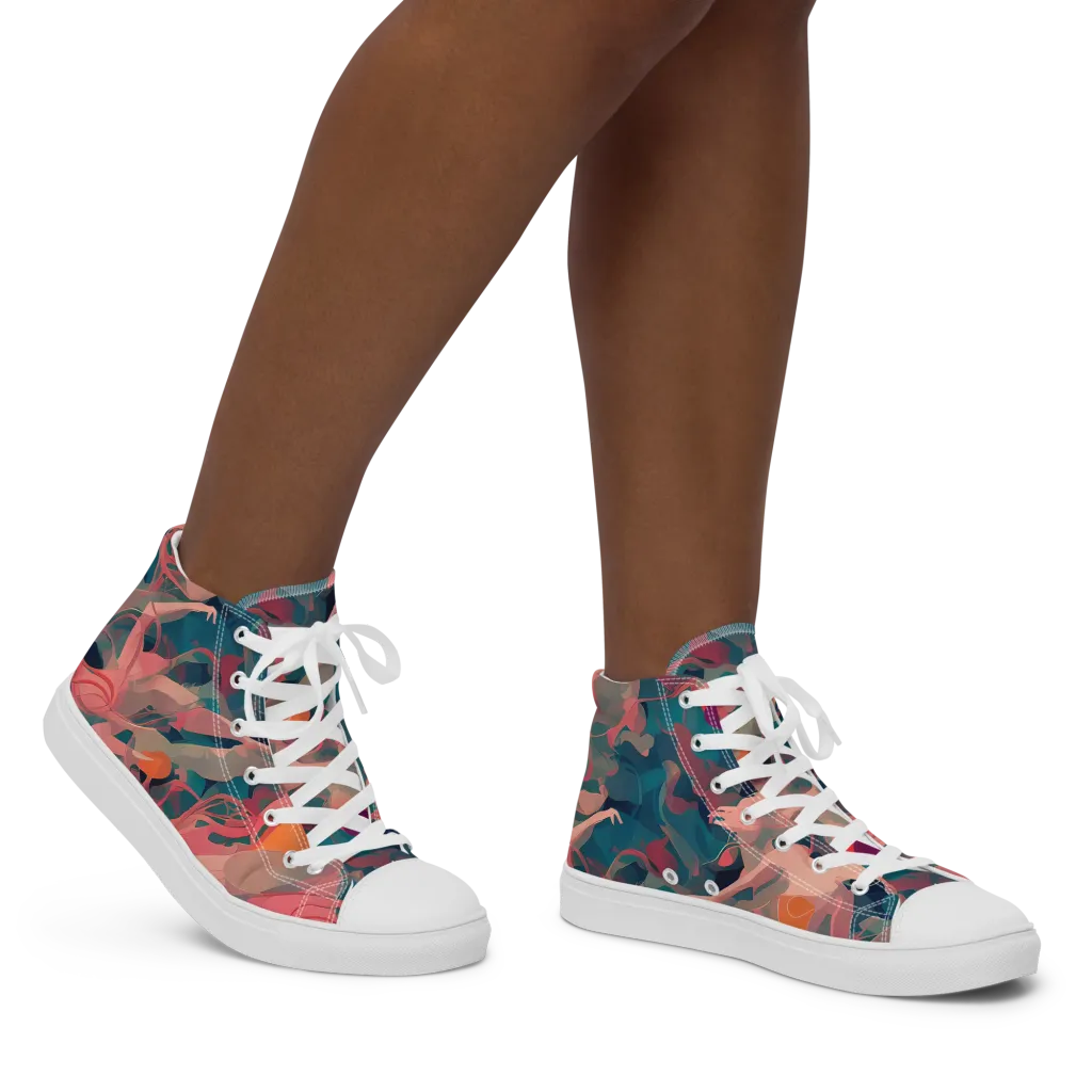 Chromatique Swirl on Women's High Top Canvas Shoes — Right