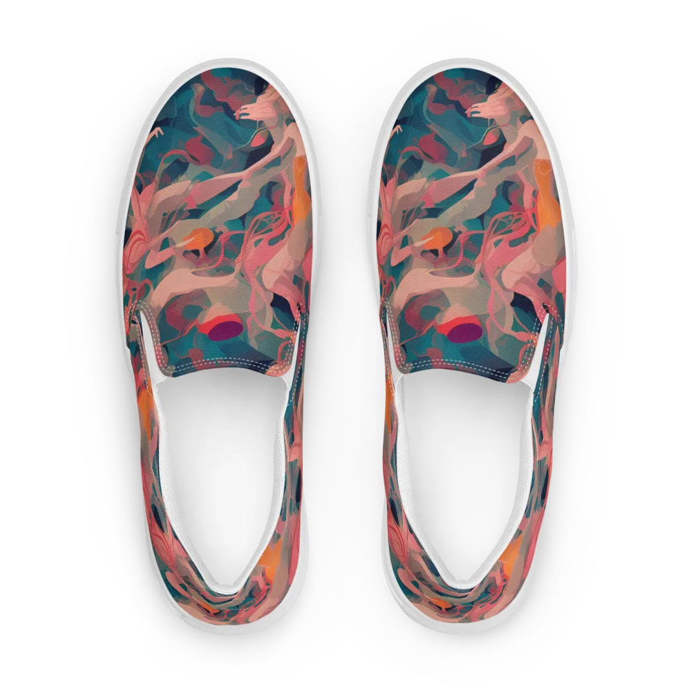 Chromatique Swirl on Men's Slip-On Canvas Shoes — Front