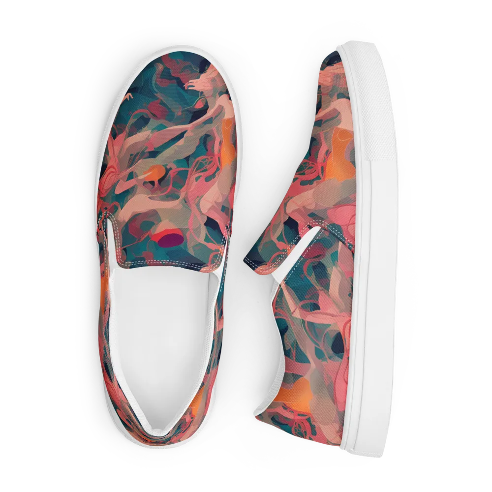 Chromatique Swirl on Men's Slip-On Canvas Shoes — Front