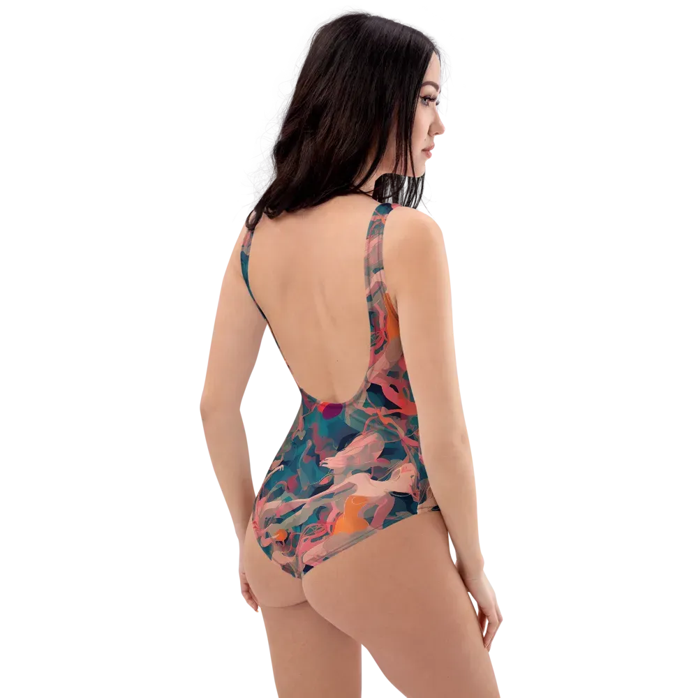 Chromatique Swirl on One-Piece Swimsuit — Right Back