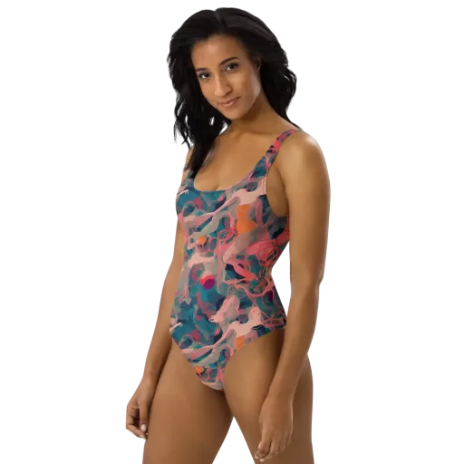 Chromatique Swirl on a One-Piece Swimsuit