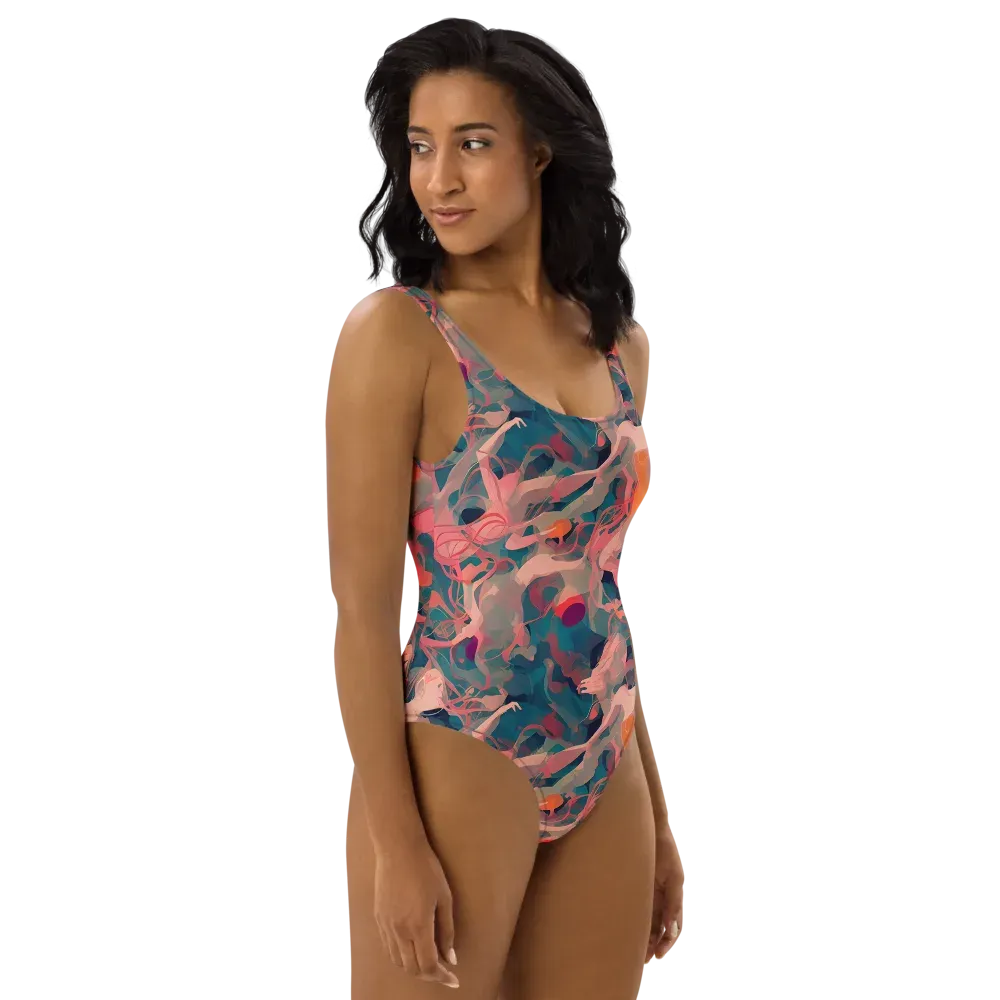 Chromatique Swirl on One-Piece Swimsuit — Right