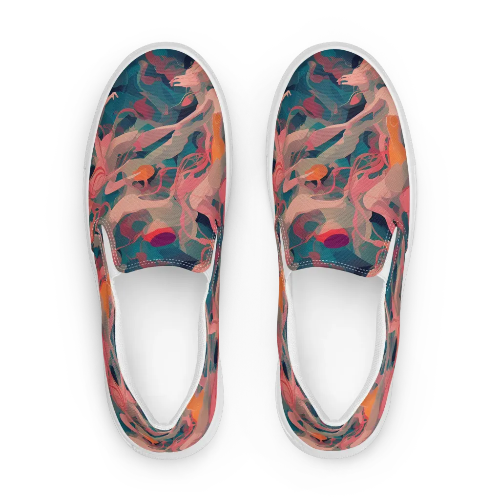 Chromatique Swirl on Women's Slip-On Canvas Shoes — Front