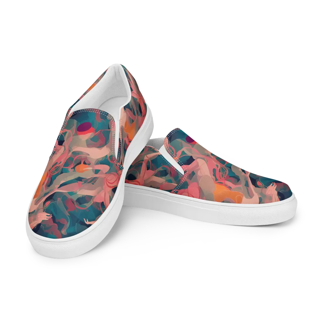Chromatique Swirl on Women's Slip-On Canvas Shoes — Left Front