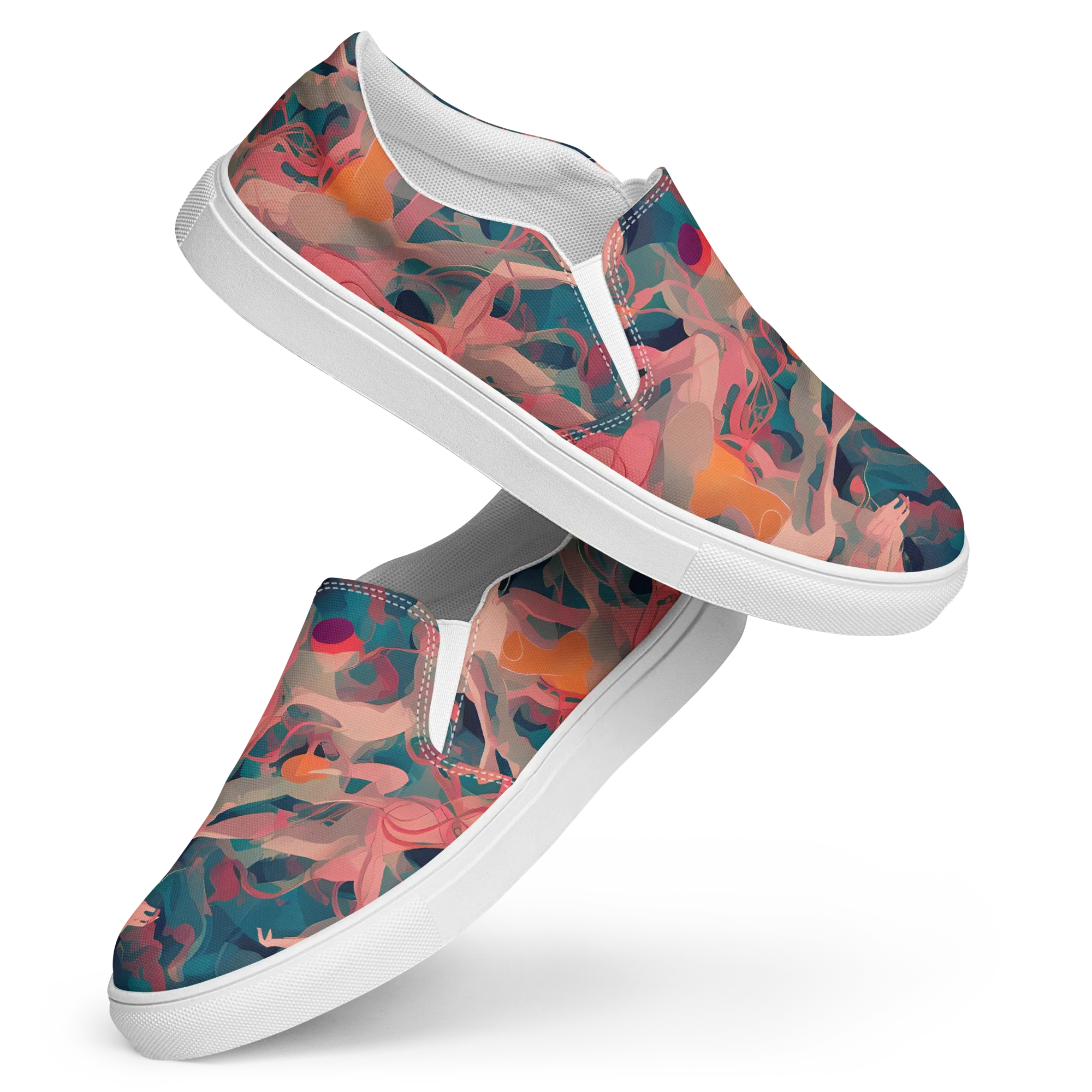 Chromatique Swirl on Women's Slip-On Canvas Shoes — Front