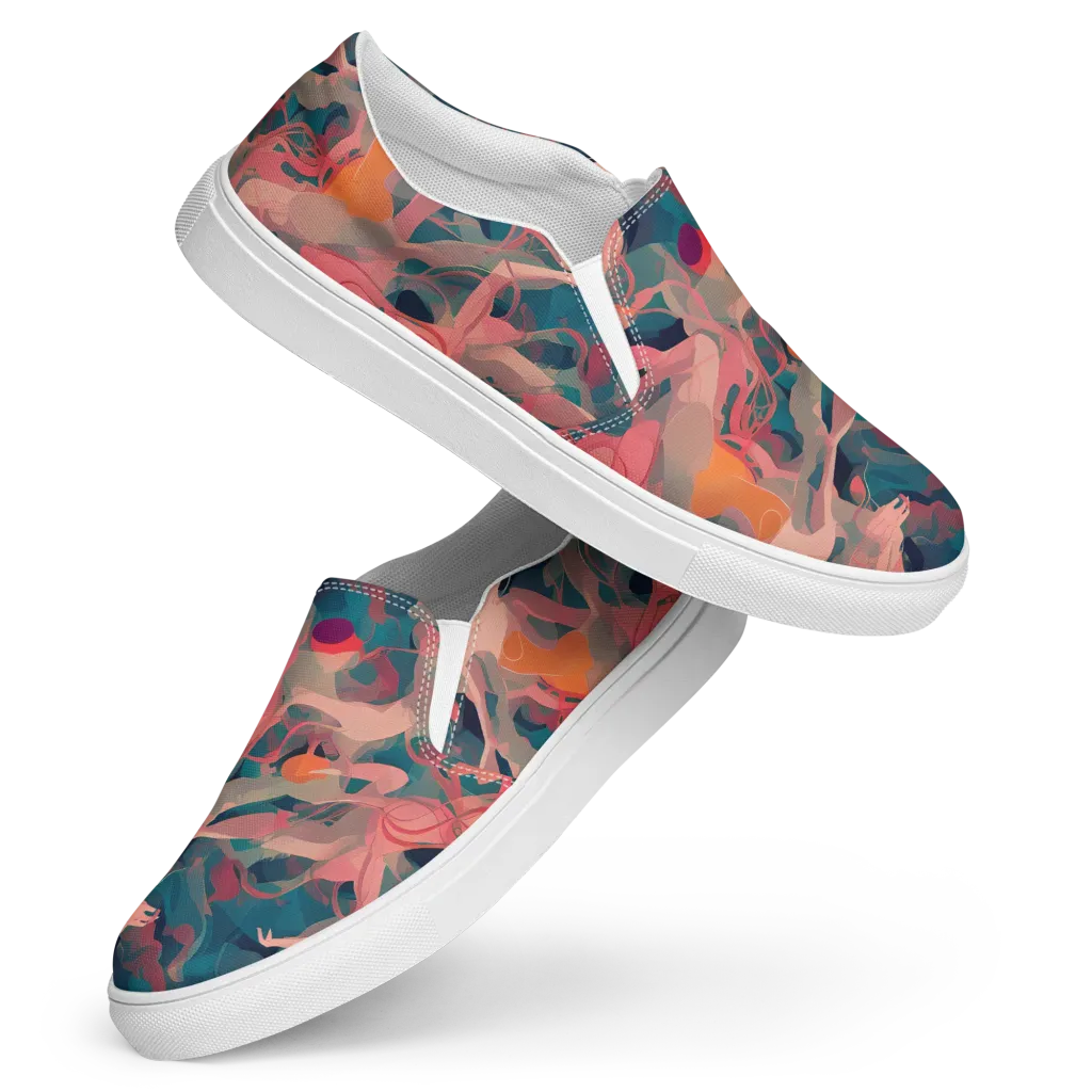 Chromatique Swirl on Women's Slip-On Canvas Shoes — Front