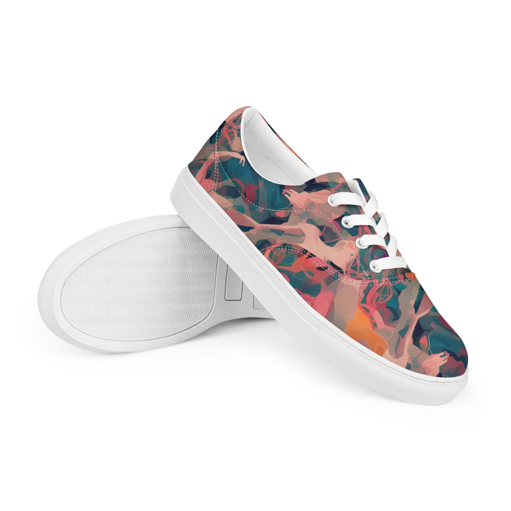 Chromatique Swirl on Men's Lace-Up Canvas Shoes — Right Front