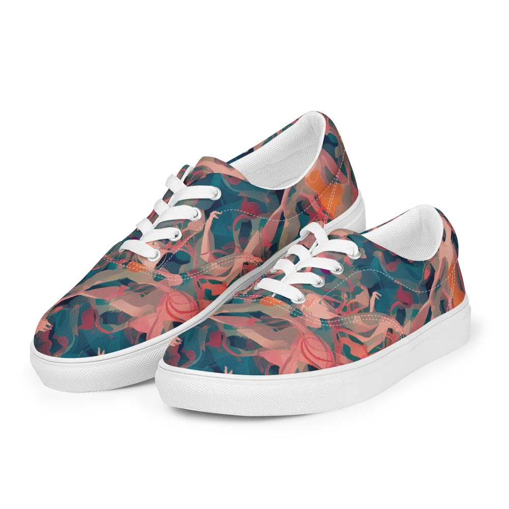 Chromatique Swirl on Men's Lace-Up Canvas Shoes — Left Front