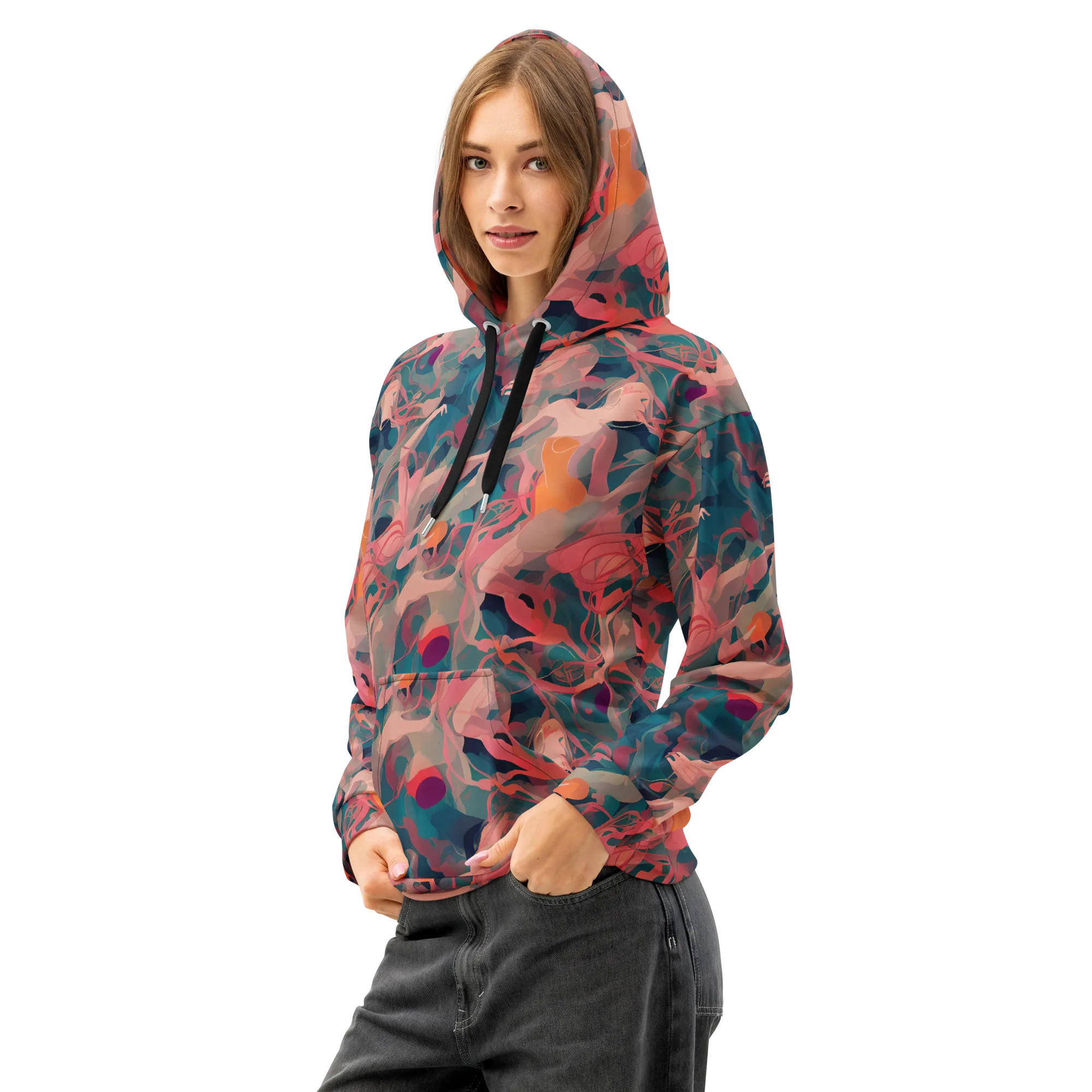 Chromatique Swirl on Cotton Hoodie — Left Front