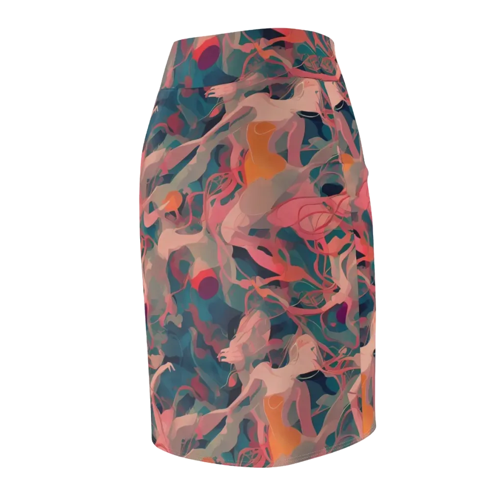 Chromatique Swirl on Pencil Skirt — Back Side