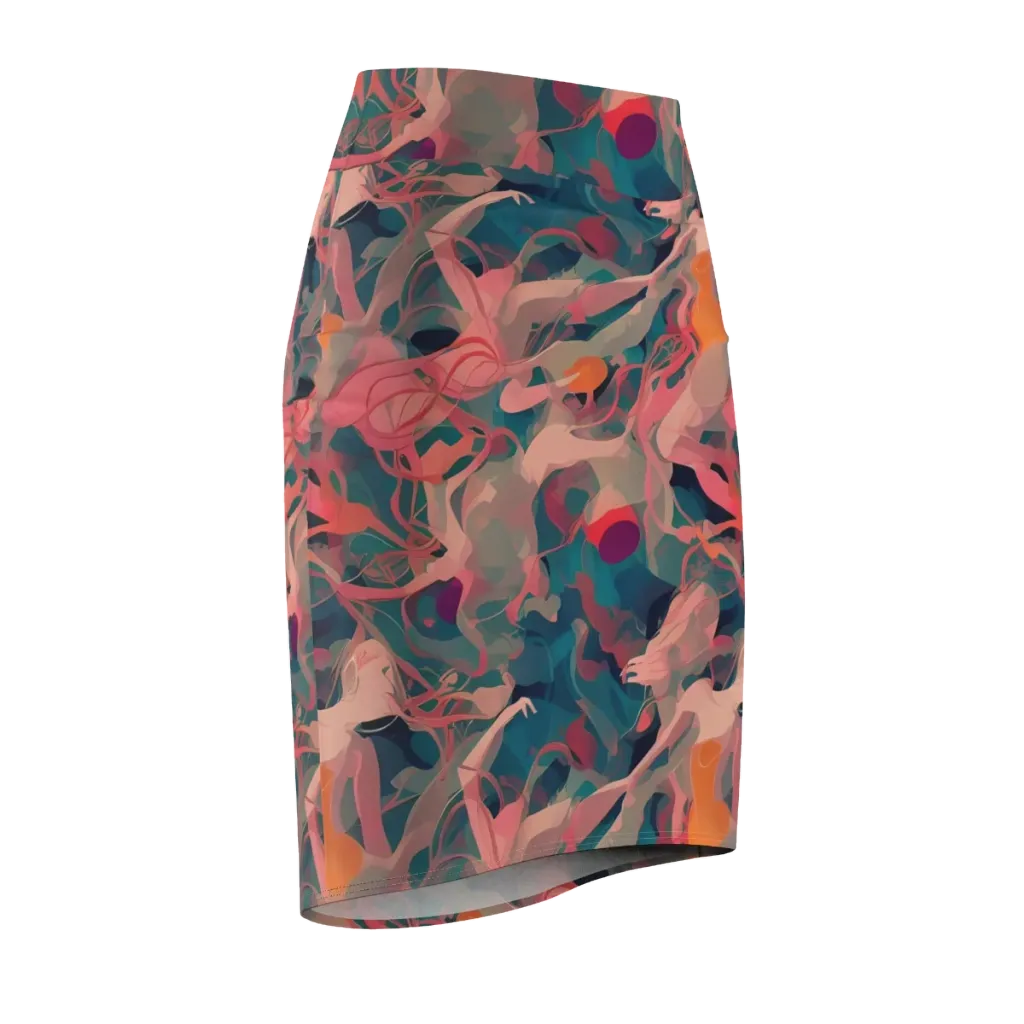 Chromatique Swirl on Pencil Skirt — Front Side