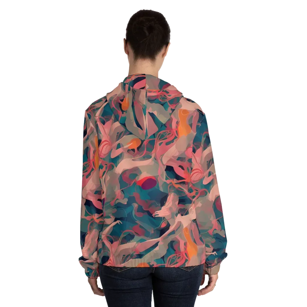 Chromatique Swirl on Women's Full-Zip Hoodie — Back On Person