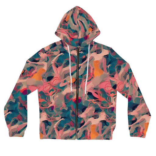 Chromatique Swirl on a Women's Full-Zip Hoodie