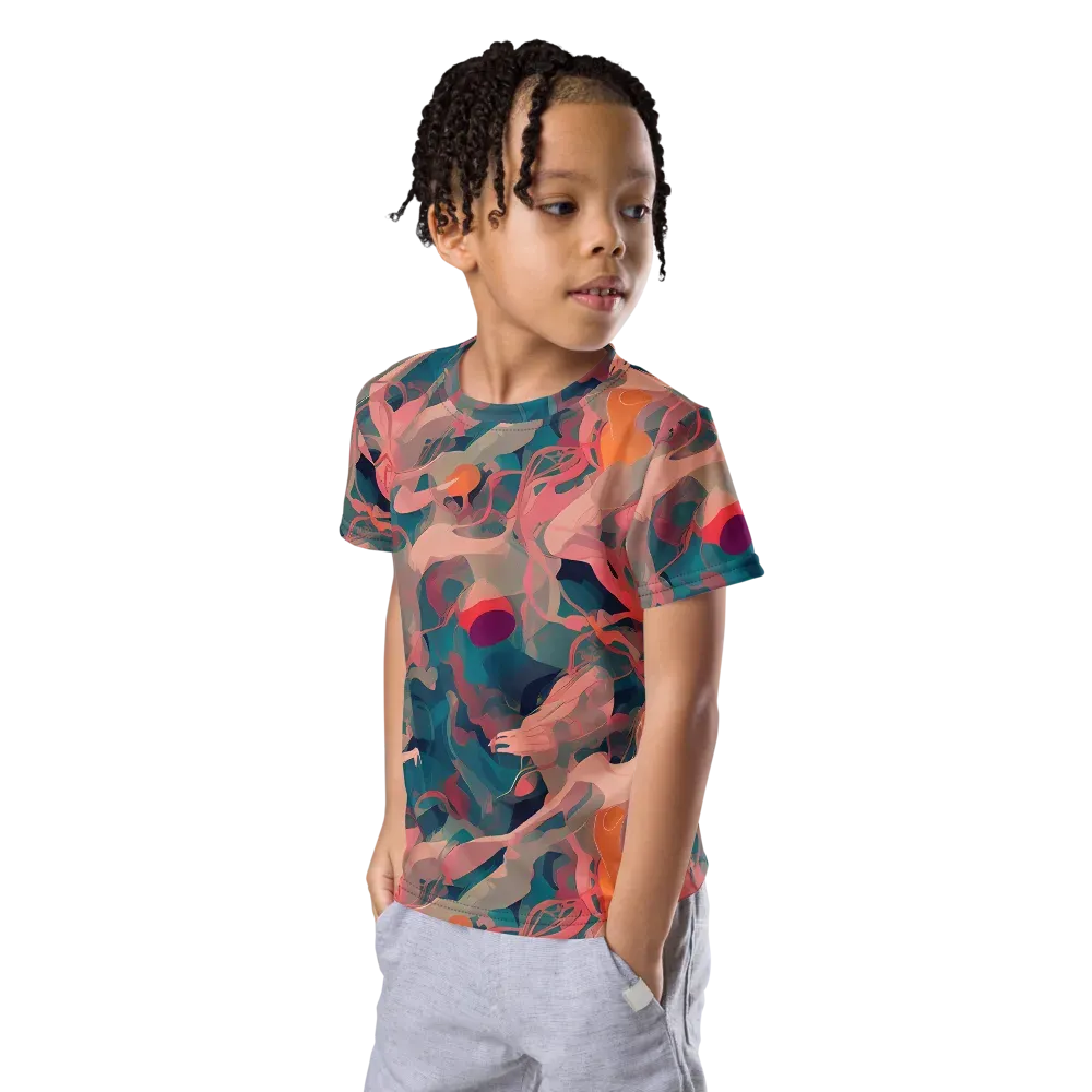 Chromatique Swirl on Kids Crew Neck T-Shirt — Left Front