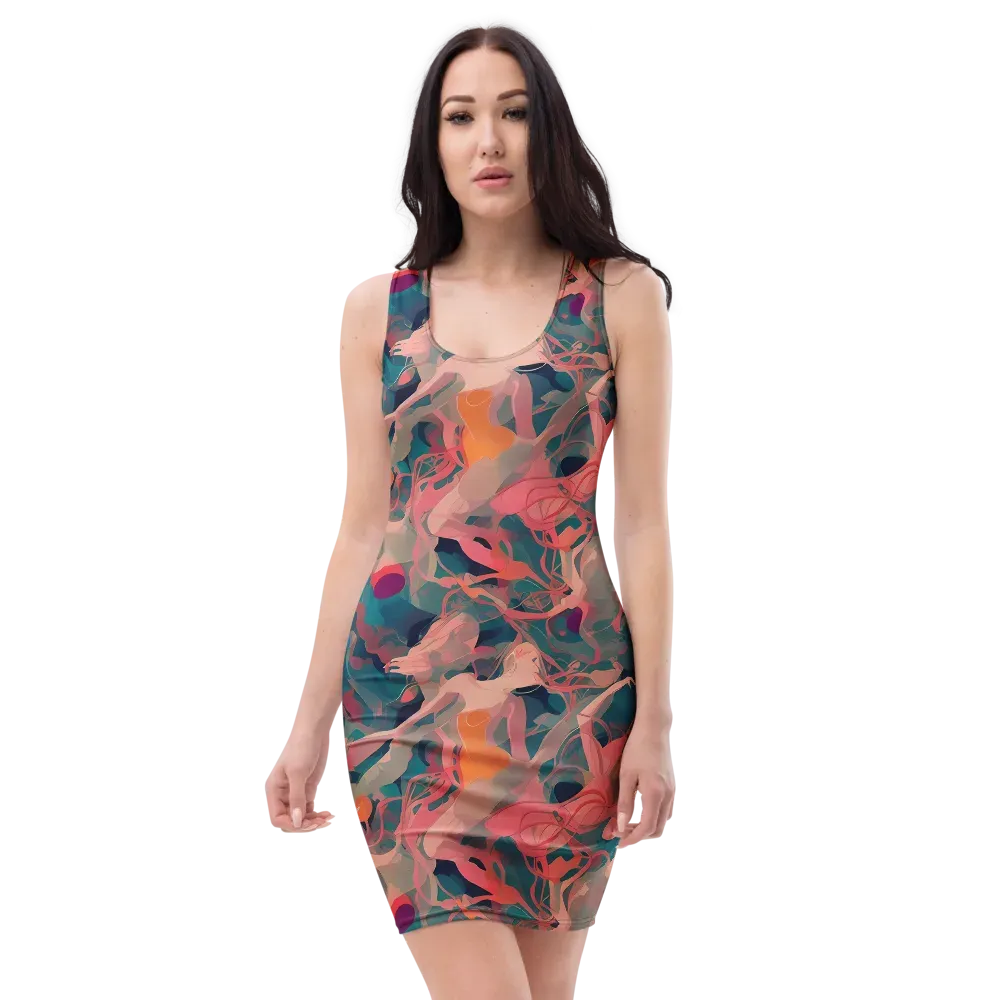Chromatique Swirl on Bodycon Dress — Front