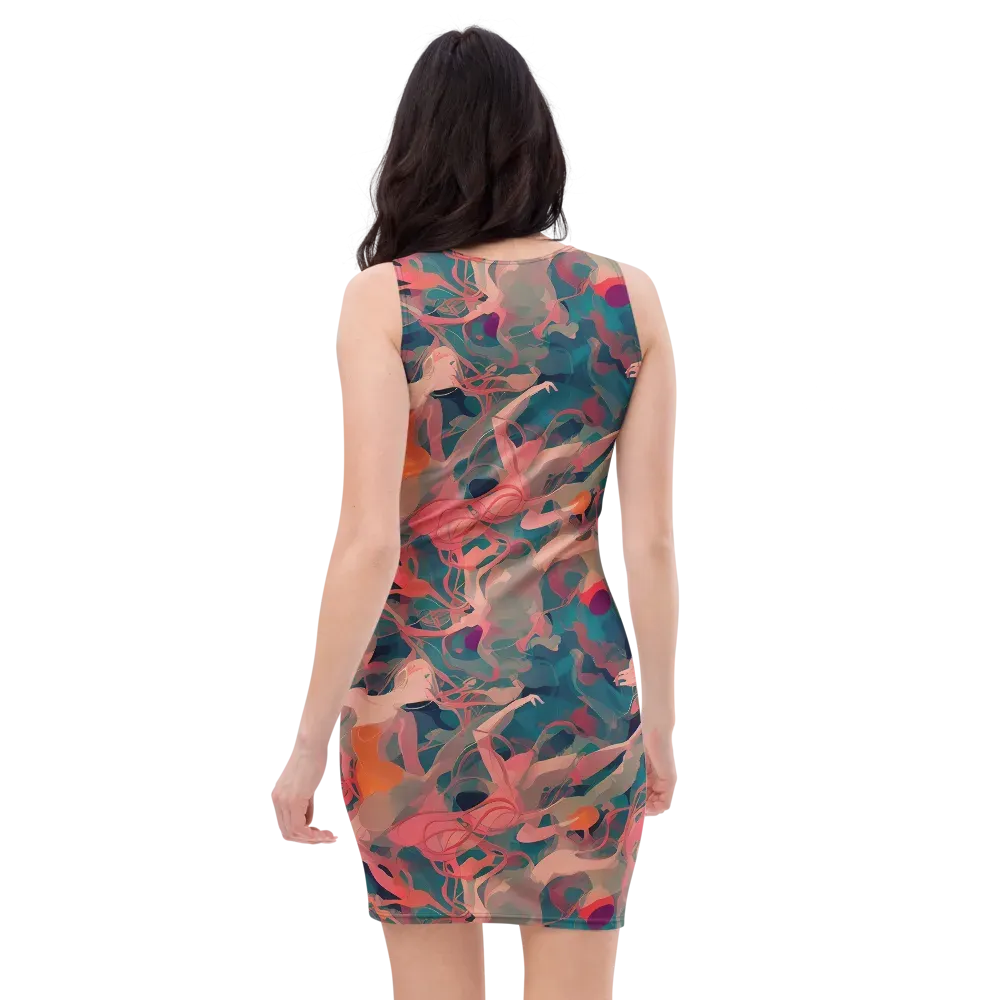 Chromatique Swirl on Bodycon Dress — Back
