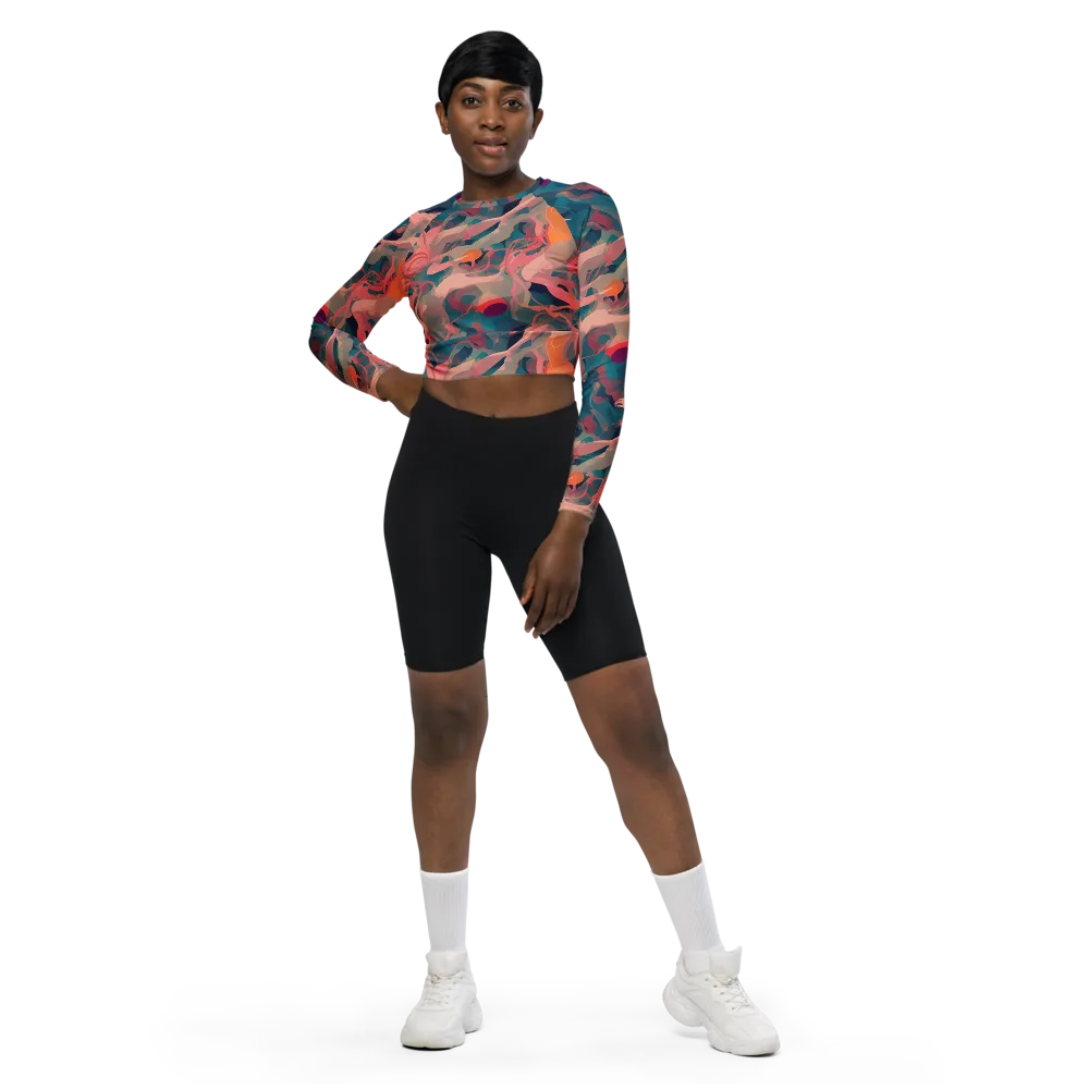 Chromatique Swirl on Long Sleeve Crop Top — Front