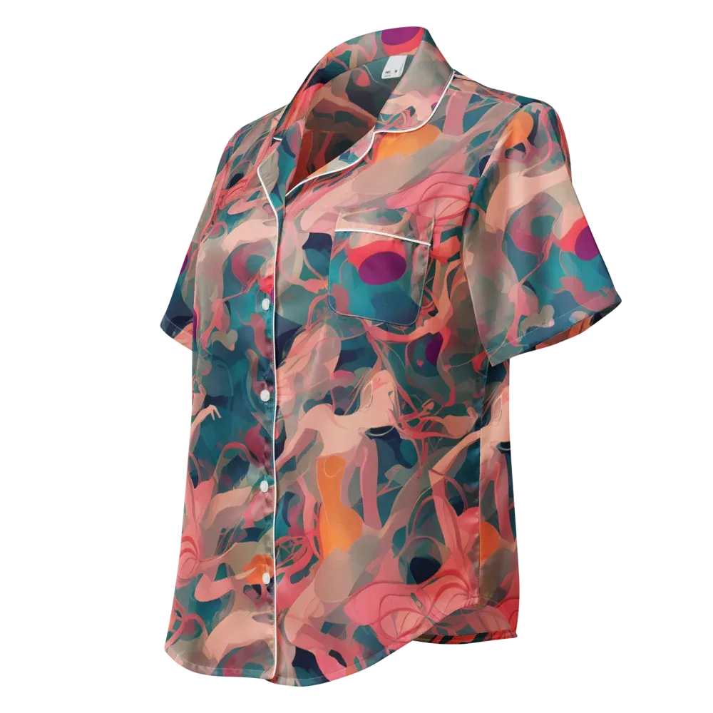Chromatique Swirl on Women's Short Sleeve Pajama Top — Left Front
