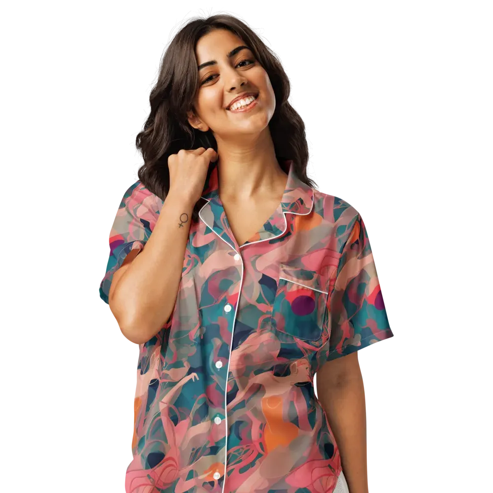 Chromatique Swirl on Women's Short Sleeve Pajama Top — Front
