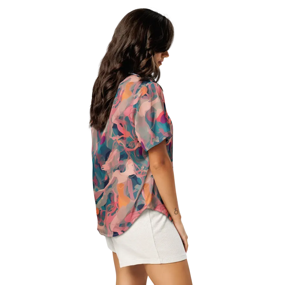 Chromatique Swirl on Women's Short Sleeve Pajama Top — Right Back