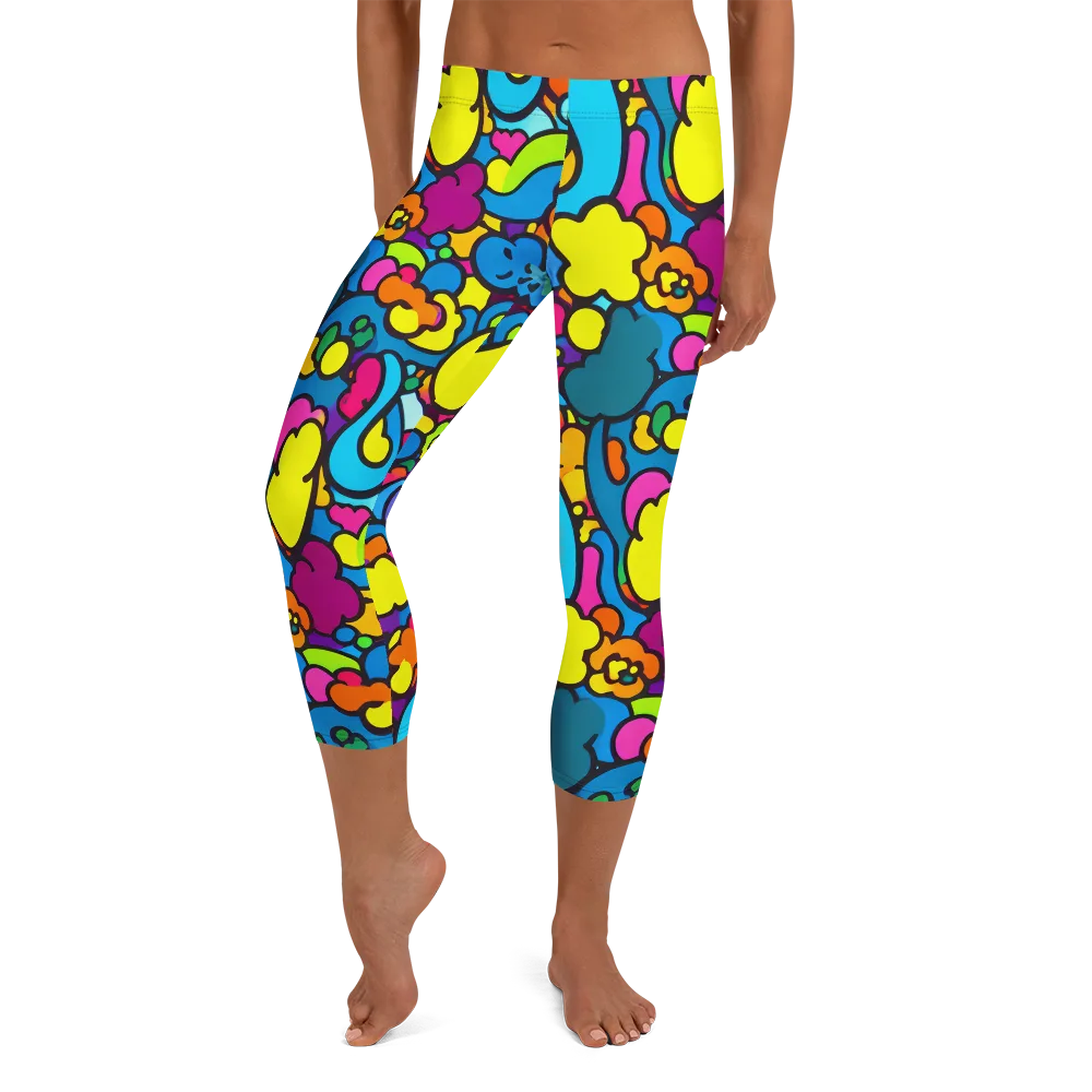 Pop Playland on Capri Leggings — Front