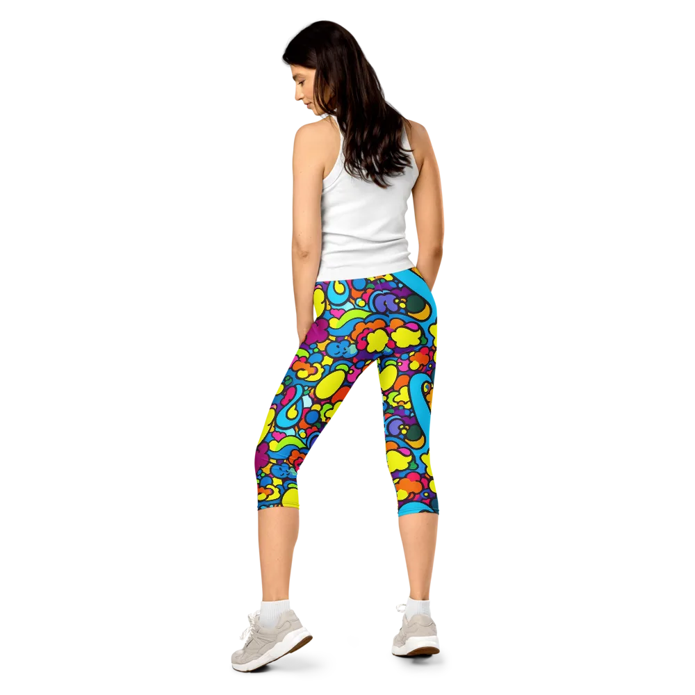 Pop Playland on Capri Leggings — Back